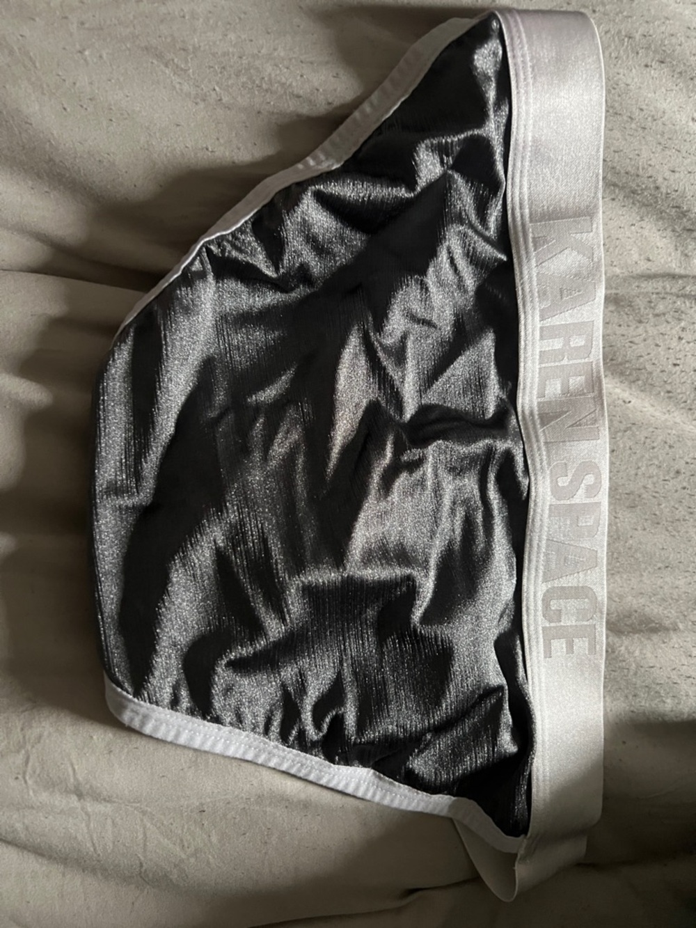 Shiny Silver Brief with White Waistband